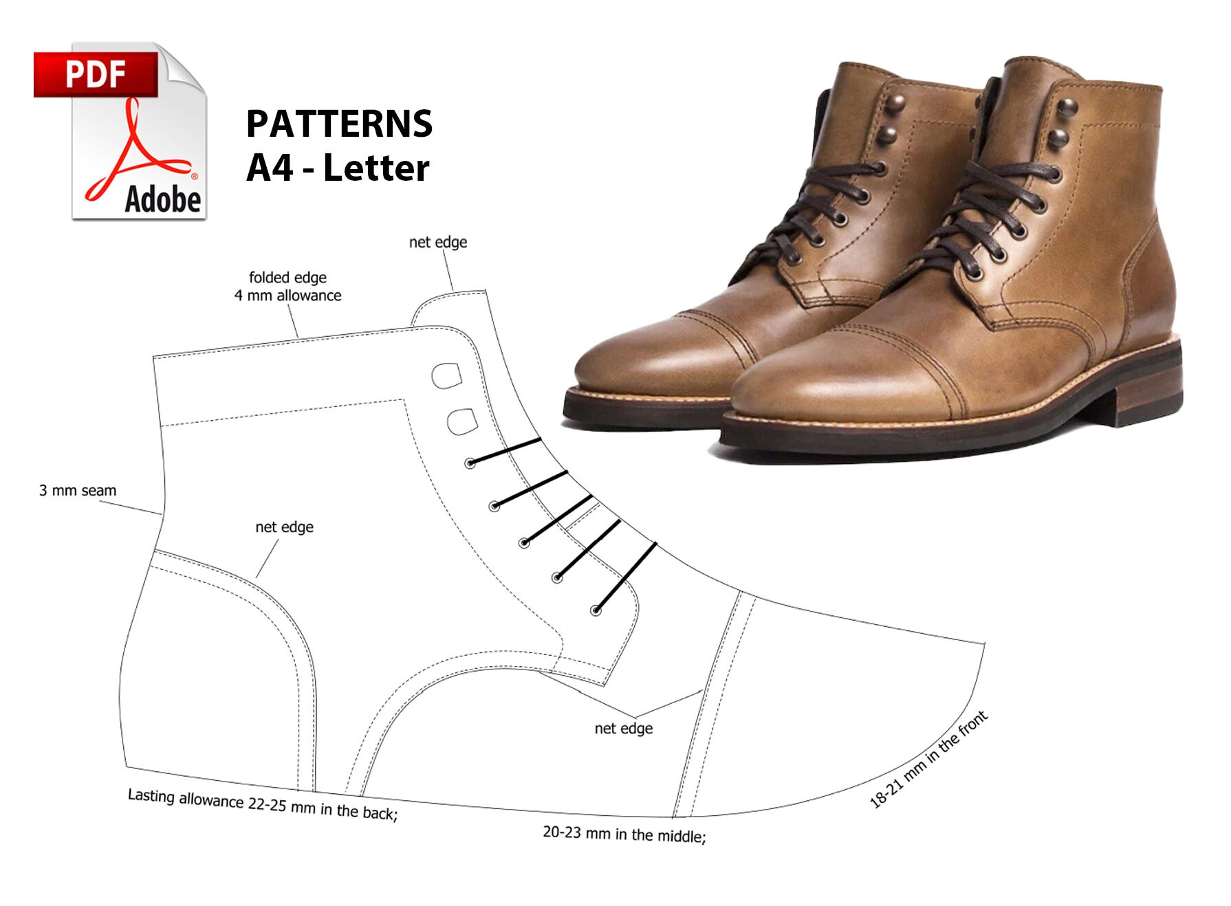Leather Boot Pattern - Etsy