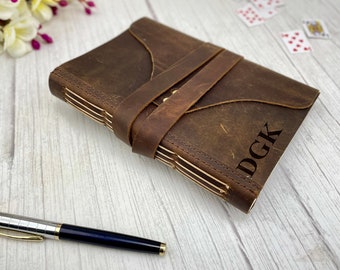 Father's Day Gift, Leather Journal ,Diary for Men Women, Writers Artist Poet Travel Journal, Engraved Journal, Dream Journal,corporate gift