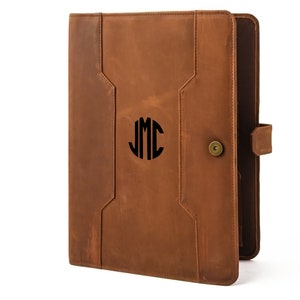 Leather Padfolio A4, Personalized Portfolio Organizer, Full Grain Leather Zippered Case, Professional Business Folder, Executive Gift