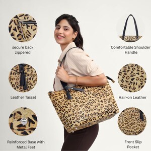 Peut inclure: Grand sac fourre-tout &agrave; imprim&eacute; l&eacute;opard. Il est dot&eacute; d'une fermeture &eacute;clair s&eacute;curis&eacute;e &agrave; l'arri&egrave;re, de pompons en cuir, d'une base renforc&eacute;e avec des pieds en m&eacute;tal et d'une poche avant. Il poss&egrave;de une poign&eacute;e d'&eacute;paule confortable.