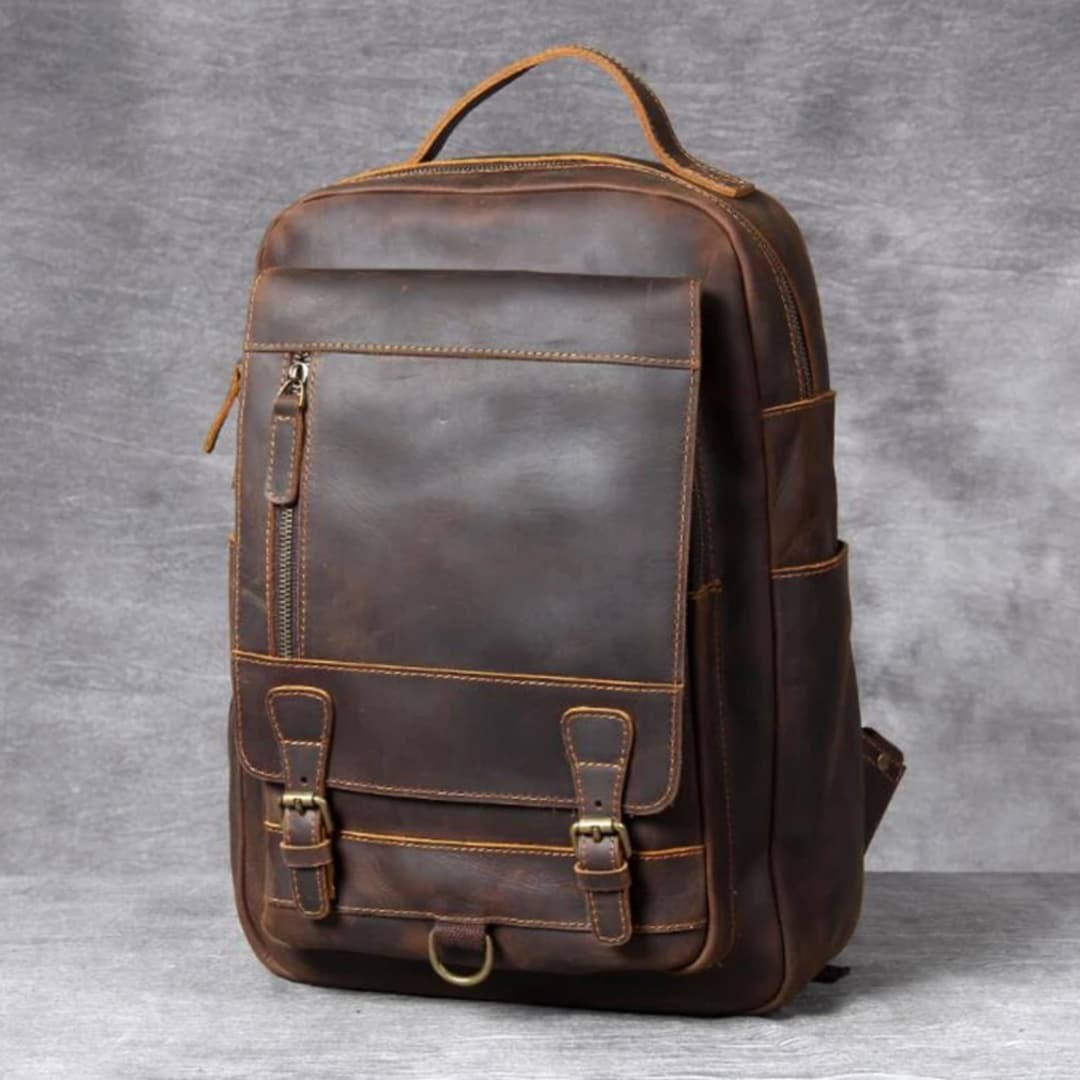 Vintage Leather Laptop Backpack - Handcrafted for Him and Her | Unisex ...