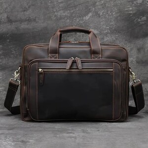 Bolso de mensajero de cuero vintage para hombre / Bolso vintage Distress / Bolso tipo cartera de cuero genuino / Maletín de cuero / Regalo personalizado para él