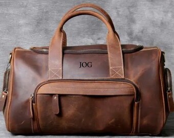 Leather Duffle Bag | Mens Leather Weekender Bag | Gift For Men | Personalized Mens Travel Bag | Personalized Outdoor Bag | Holdall Bag