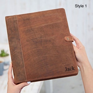 Portafoglio in pelle personalizzato con cerniera: A4/A5 Padfolio personalizzato