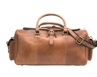 Leder Sporttasche | Herren Leder Weekender Bag | Geschenk für Männer | Personalisierte Herren Reisetasche | Personalisierte Outdoor-Tasche | Reisetasche