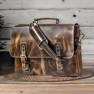 Bag Leather Vintage Messenger Shoulder Men Satchel S Laptop School  Briefcase New | eBay