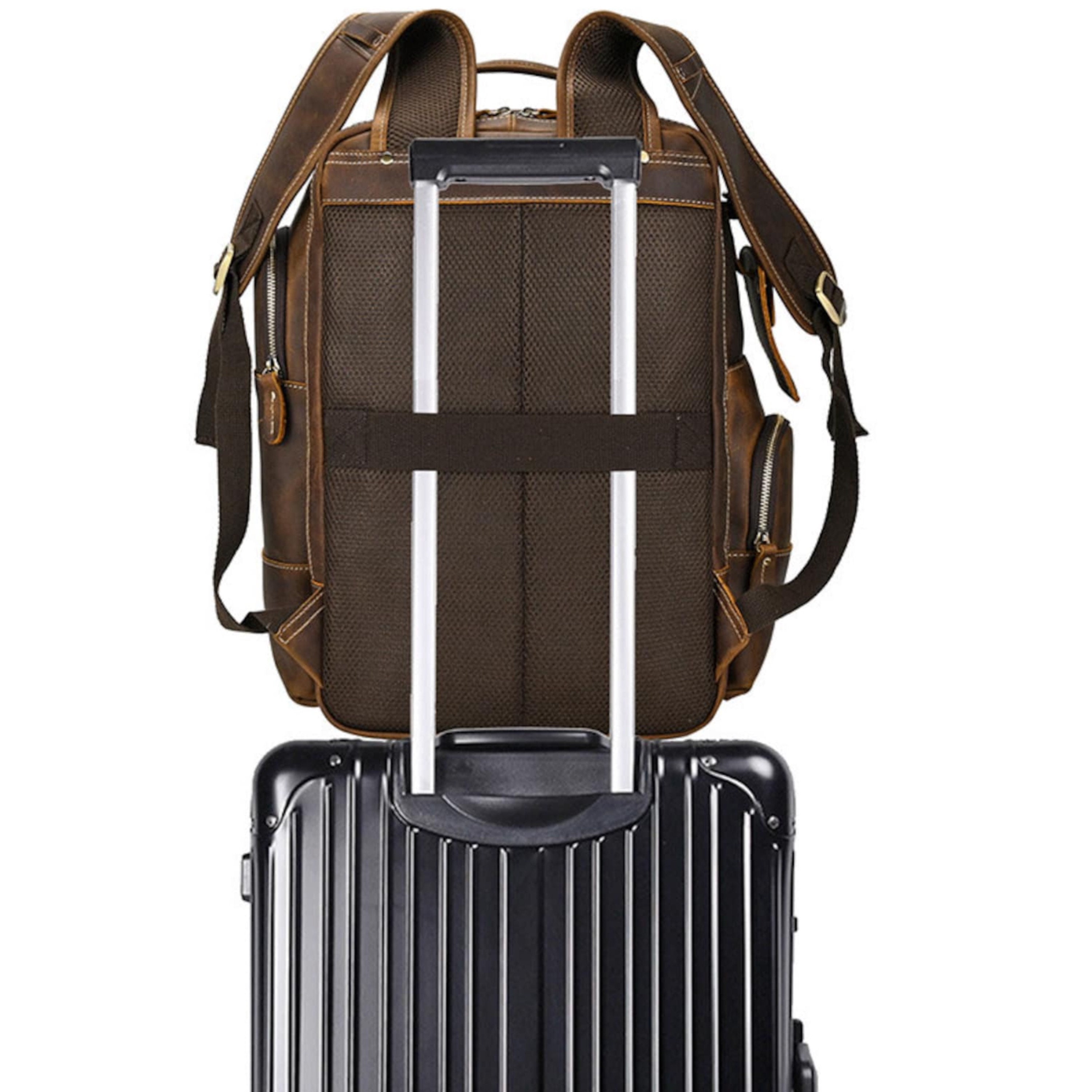 Personalized Rustic Brown Leather Backpack – Full Grain Handmade Laptop ...