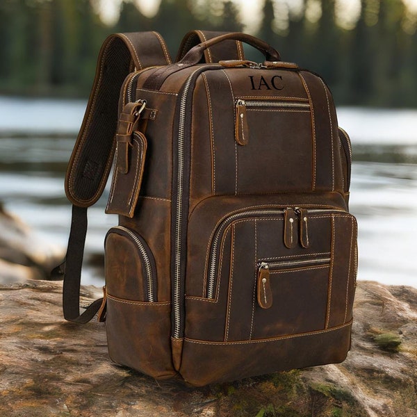 Travel rucksack | Laptop backpack bag | Bag for Men | Leather shoulder bag | Men's leather Laptop bag | Leather Messenger bag | Bag for Him