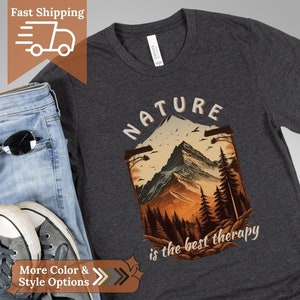 Forest Themed T Shirt Pine Tree Nature Shirt Therapy Shirt Adventure Tshirt Nature Lover Shirt Mountains Outdoor Hiking Shirt Camping Shirts