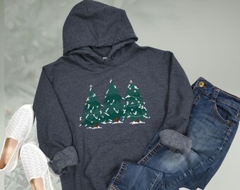 Christmas Pine Tree Sweatshirt Holiday Jumper Forest Sweatshirt Winter Hoodie Holiday Fashion Gift Winter Wonderland Crew Neck Sweatshirt