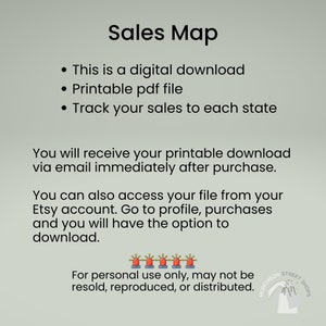 Printable US Sales Map Digital - Il 300x300.4781149467 16cd 