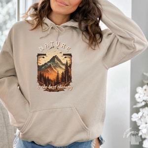 Mental Health Hoodie Pullover Forestcore Oversized Adventure Hooded Sweatshirt