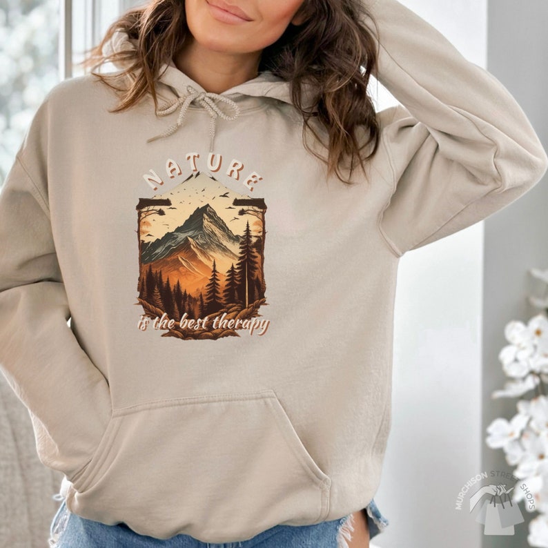 Mental Health Hoodie Pullover Forestcore Oversized Adventure Hooded Sweatshirt