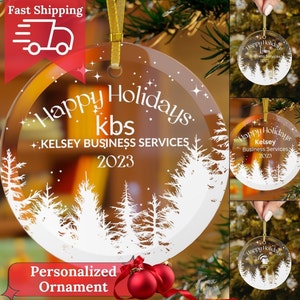 2025 Business Logo Ornament Personalisierte Glas Ornament Schütt Werbeartikel Kunden Geschenke Individuelles Firmengeschenk Makler Klient Weihnachten