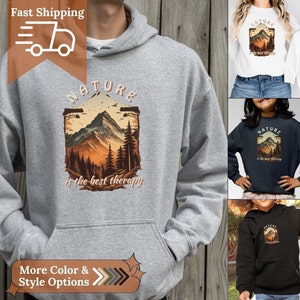 Nature Mountain Hoodie Mental Health Hoodie Pullover Forestcore