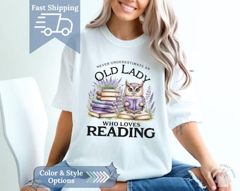 Personalisierte Lese Shirt Buch-Liebhaber-Geschenk Frauen Leseclub Geschenk Mom Buch Geschenk für Lehrer Wertschätzung Shirt mit Eulen lesen Design