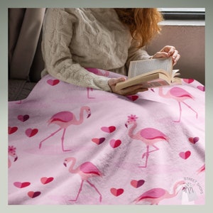 Customizable Blanket Flamingos in Love Throw Blanket