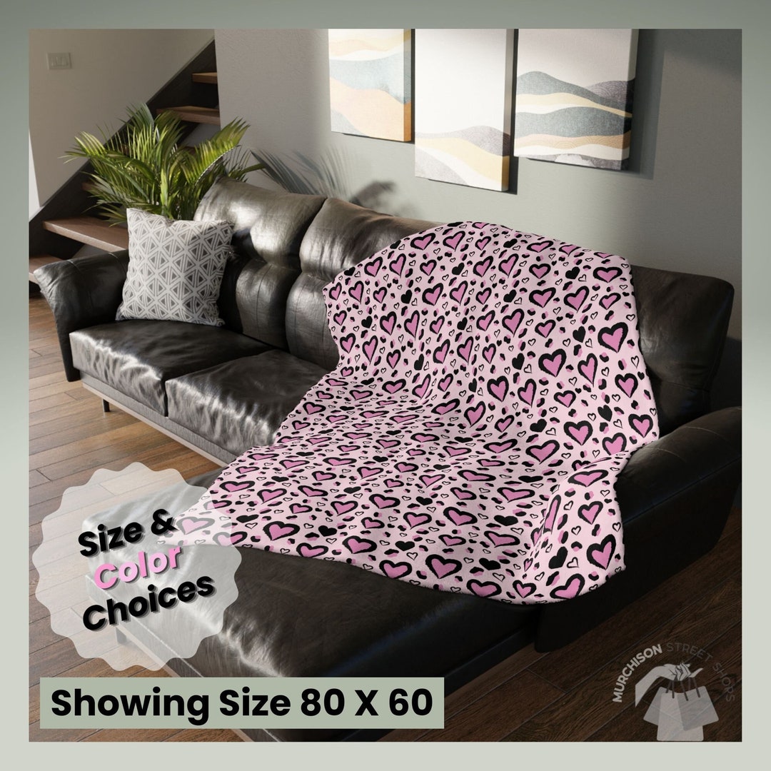 Pink Leopard Bedding Pink Leopard Hearts Décor Customizable Etsy