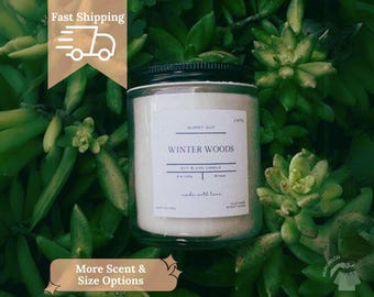 Cozy Cabin and Winter Woods Care Package for Her Candle Duo Self Care Gift Box Candle Spa Gift for Her Winter Candle Gift Set Fall Candles