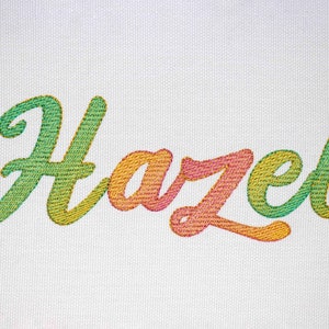 Gradient Font for Machine Embroidery ORDINARY THREADS required Ombre Rainbow Alphabet 6 sizes: 2&quot;, 2.5&quot;, 3&quot;, 3.5&quot;, 4&quot;, 4.5&quot;  BX format 1082