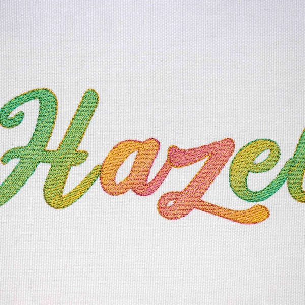 Gradient Font for Machine Embroidery ORDINARY THREADS required Ombre Rainbow Alphabet 6 sizes: 2", 2.5", 3", 3.5", 4", 4.5"  BX format 1082