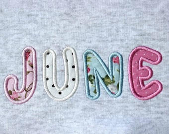 Machine Embroidery Font Satin Applique Alphabet 5 sizes: 2&quot;, 3&quot;, 4&quot;, 5&quot;, 6&quot; BX format is included 1078