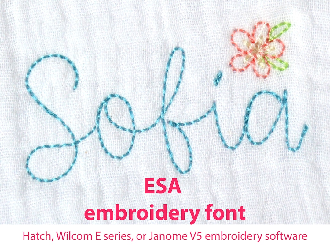 ESA Bean Stitch Script 2 Machine Embroidery Font Alphabet 1111 Etsy