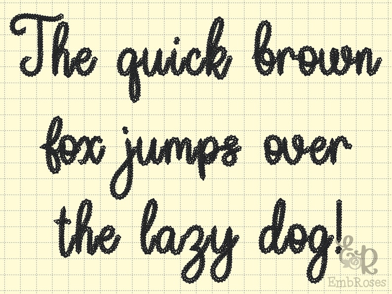 Chain Script 2 Machine Embroidery Font Alphabet 6 Sizes BX Etsy