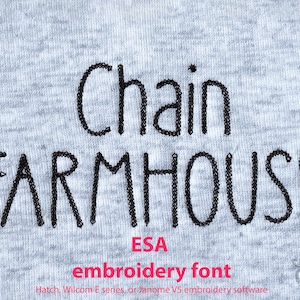 ESA Embroidery Font Light Chain Farmhouse Machine Embroidery Alphabet 5 sizes BX included 1106