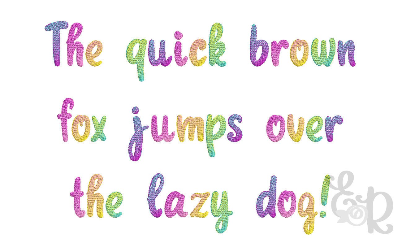 Gradient Font for Machine Embroidery ORDINARY THREADS Required Ombre ...