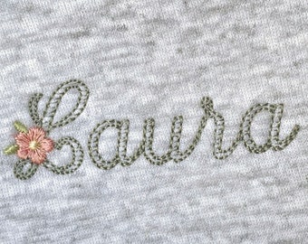Sketch Script Font for Machine Embroidery Weightless &quot;Nele&quot; Alphabet 4 sizes: 1&quot;, 1.5&quot;, 2&quot;, 2.5&quot; BX format included 1041