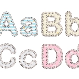 Blanket Applique Font Machine Embroidery Alphabet 4 mini sizes BX format is included 1021