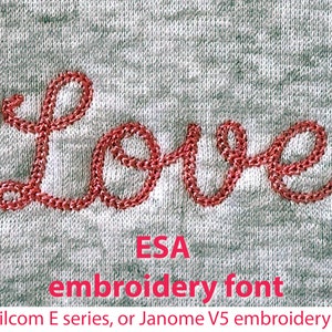 ESA font Light Chain Script Font #4 for Machine Embroidery Alphabet 1115