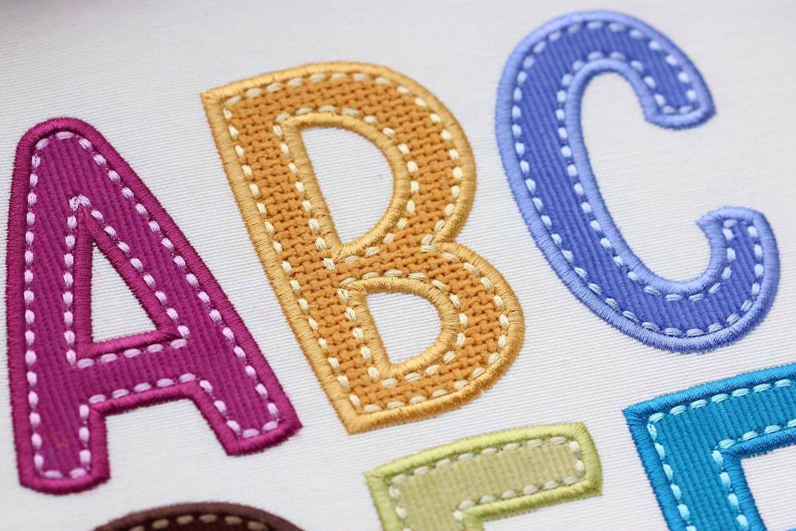 Applique Font for Machine Embroidery Alphabet With Motif Stitch Line 2 ...
