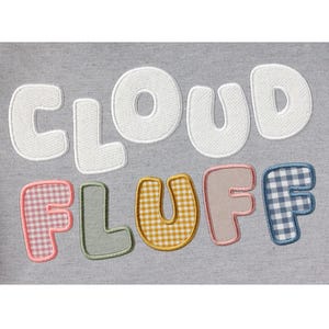 Satin Applique Font Machine Embroidery Alphabet 7 sizes BX format 1147
