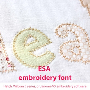 ESA Applique Font for Machine Embroidery Zigzag Stitch Alphabet 1110
