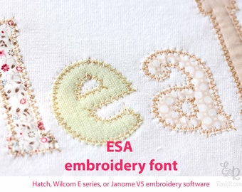 ESA Applique Font for Machine Embroidery Zigzag Stitch Alphabet 1110