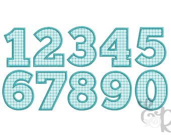 Birthday Applique Numbers Set Machine Embroidery Designs 1006