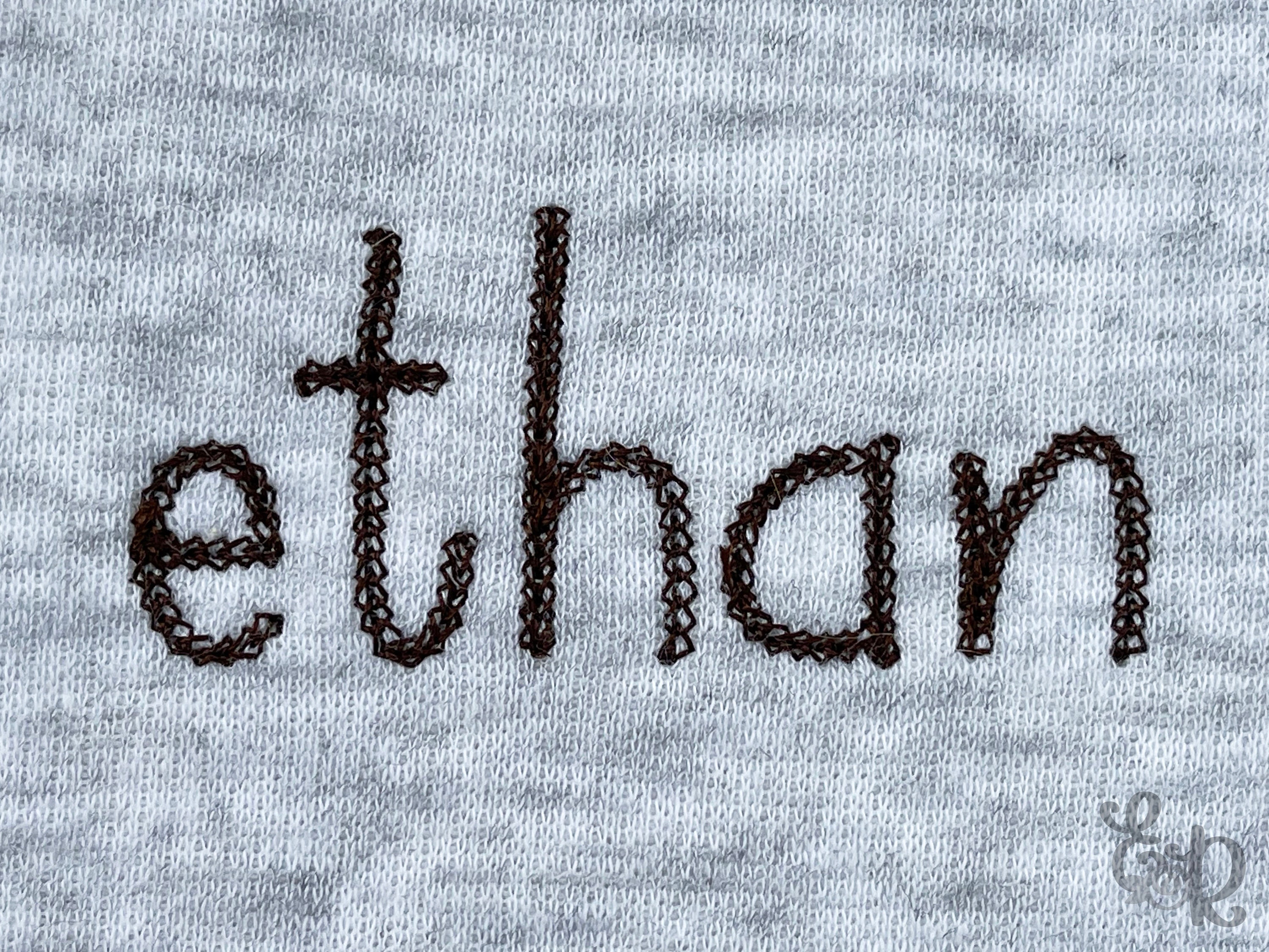 Chain Stitch Font for Machine Embroidery Font Alphabet 5 Mini - Etsy