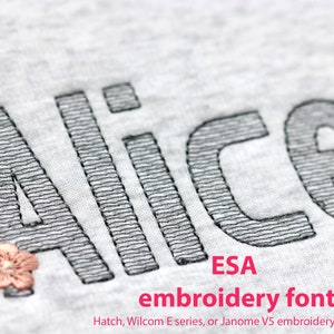 ESA font! Narrow Sketch Font for Machine Embroidery Weightless Alphabet 1099