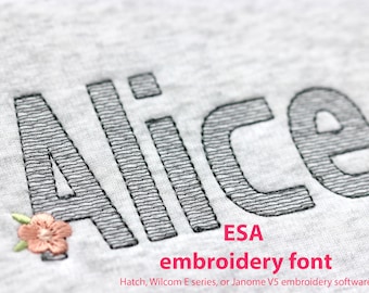 ESA font! Narrow Sketch Font for Machine Embroidery Weightless Alphabet 1099