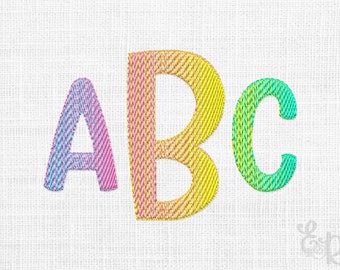 Gradient Circle Monogram for Machine Embroidery ORDINARY THREADS required Ombre Alphabet 10 sizes BX format included 1032