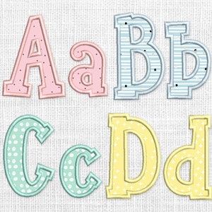 Machine Embroidery Font Satin Applique Alphabet 4 sizes: 2&quot;, 3&quot;, 4&quot;, 5&quot; BX format is included 1055