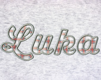 Satin Applique Font Machine Embroidery Alphabet 4 sizes: 2", 3", 4", 5" BX format is included 1018