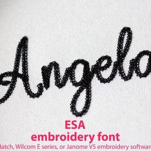 ESA font Light Chain Script Font for Machine Embroidery Alphabet