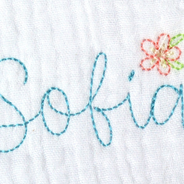 Bean Stitch Font for Machine Embroidery Alphabet 6 sizes: 0.5", 0.75", 1", 1.25", 1.5", 1.75" BX included 1066