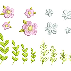 Flower Mini Embroidery Designs Set 16 Individual Files for Machine Embroidery Design 4 sizes 2002