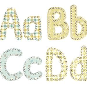 Raggy Applique Font for Machine Embroidery Free Edge Alphabet 4 sizes BX included 1012