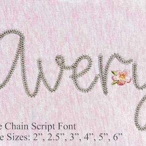 Wide Chain Script #2 Machine Embroidery Font Alphabet 6 LARGE sizes: 2&quot;, 2.5&quot;, 3&quot;, 4&quot;, 5&quot;, 6&quot; BX included 1063