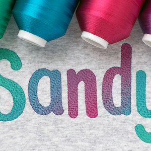 Gradient Font for Machine Embroidery ORDINARY THREADS required Ombre Alphabet 5 sizes: 1&quot;, 1.5&quot;, 2&quot;, 2.5&quot;, 3&quot; BX format included 1010
